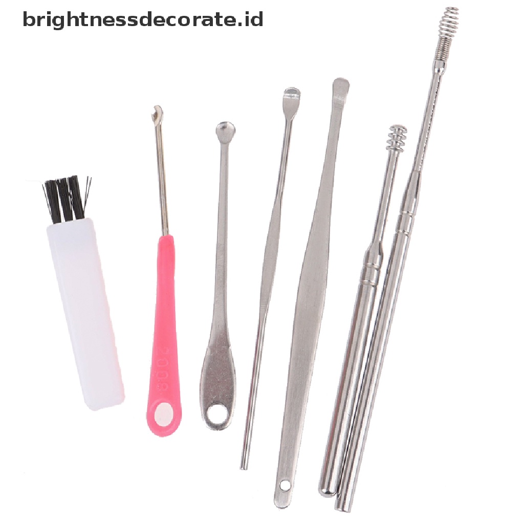 7pcs / Set Alat Pembersih Telinga Bahan Stainless Steel