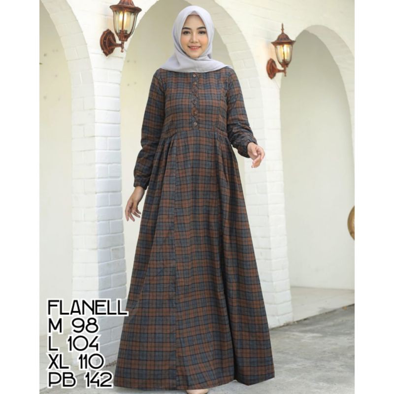 gamis cantik linen dan fanel