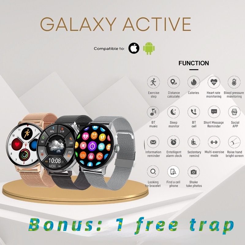 MURAH✅GALAXY ACTIVE NEW GENERATION 2022 SMARTWATCH DT NO. 2 | LADY SMART WATCH