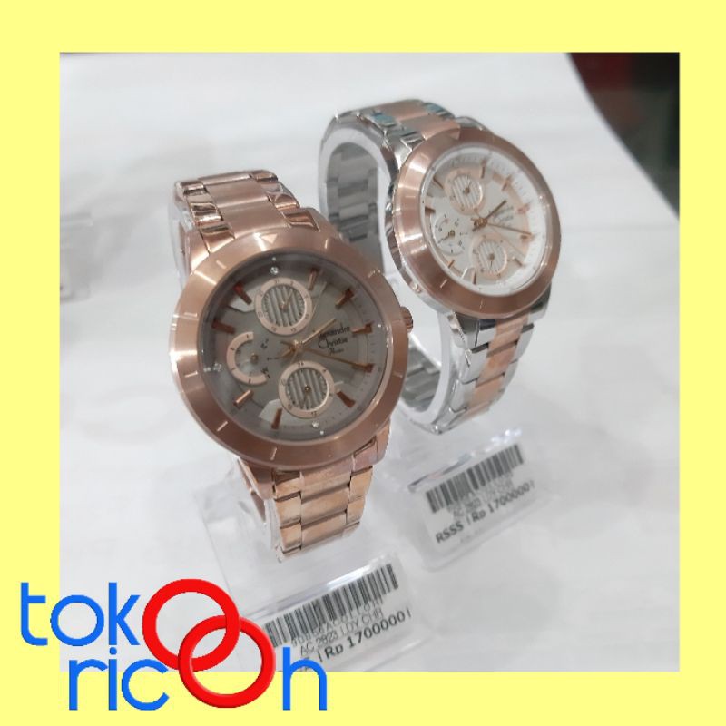 [Toko Ricoh] Alexandre Christie AC 2823 / jam tangan wanita stainless steel silver & rosegold