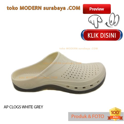 AP CLOGS WHITE sendal pria casual anti air flip flop anti slip