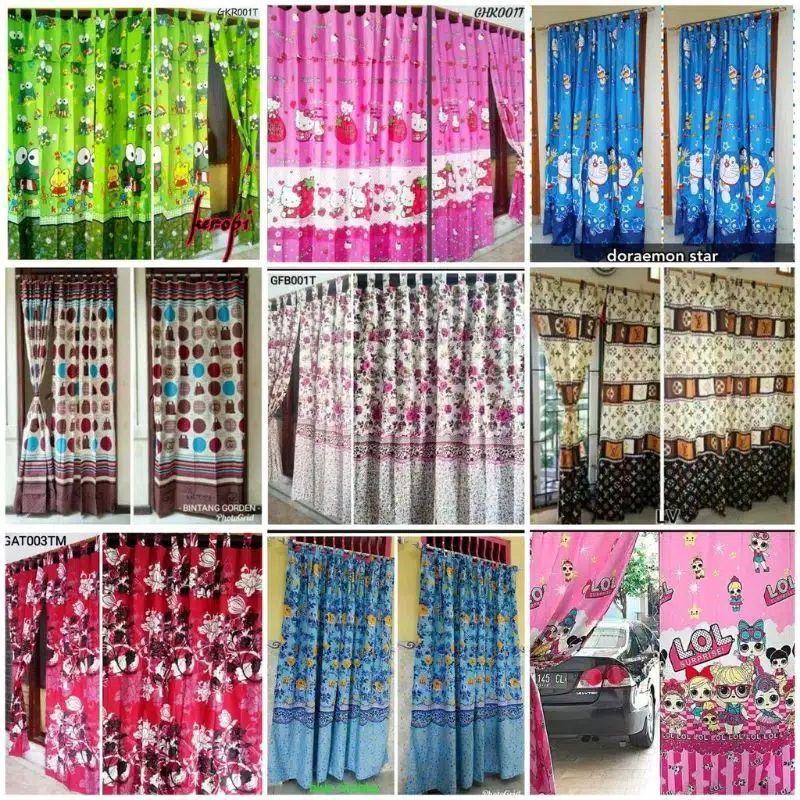 gorden motif bunga dan karakter perekat