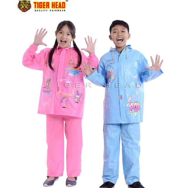 Jas Hujan Anak Remaja Tiger Head 68332 / Jas Hujan Remaja Warna Warni Anak SD / Mantel Anak Terlaris