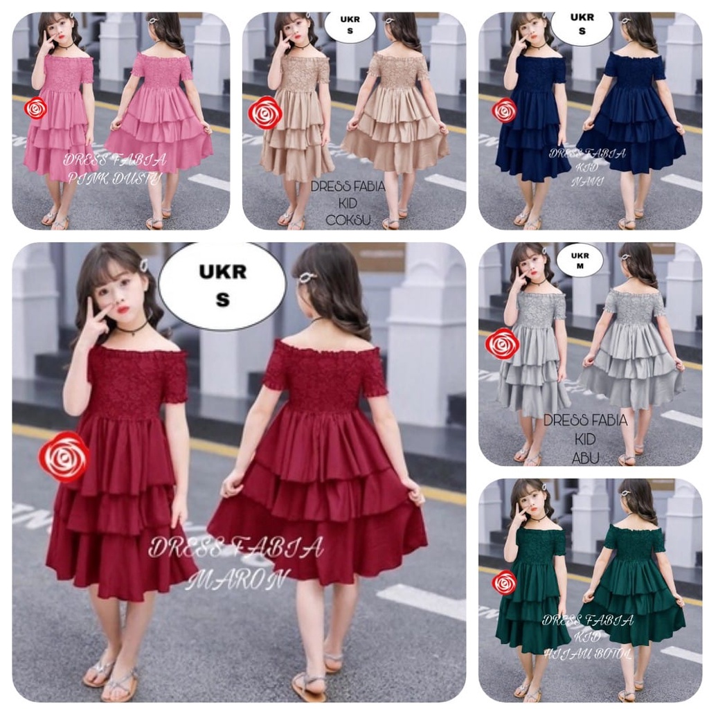 Baju ANak Cewek Dress anak perempuan umur 4 5 6 7 8 9 10 11 12 thn Murah Dress Pesta Kondangan Baju 