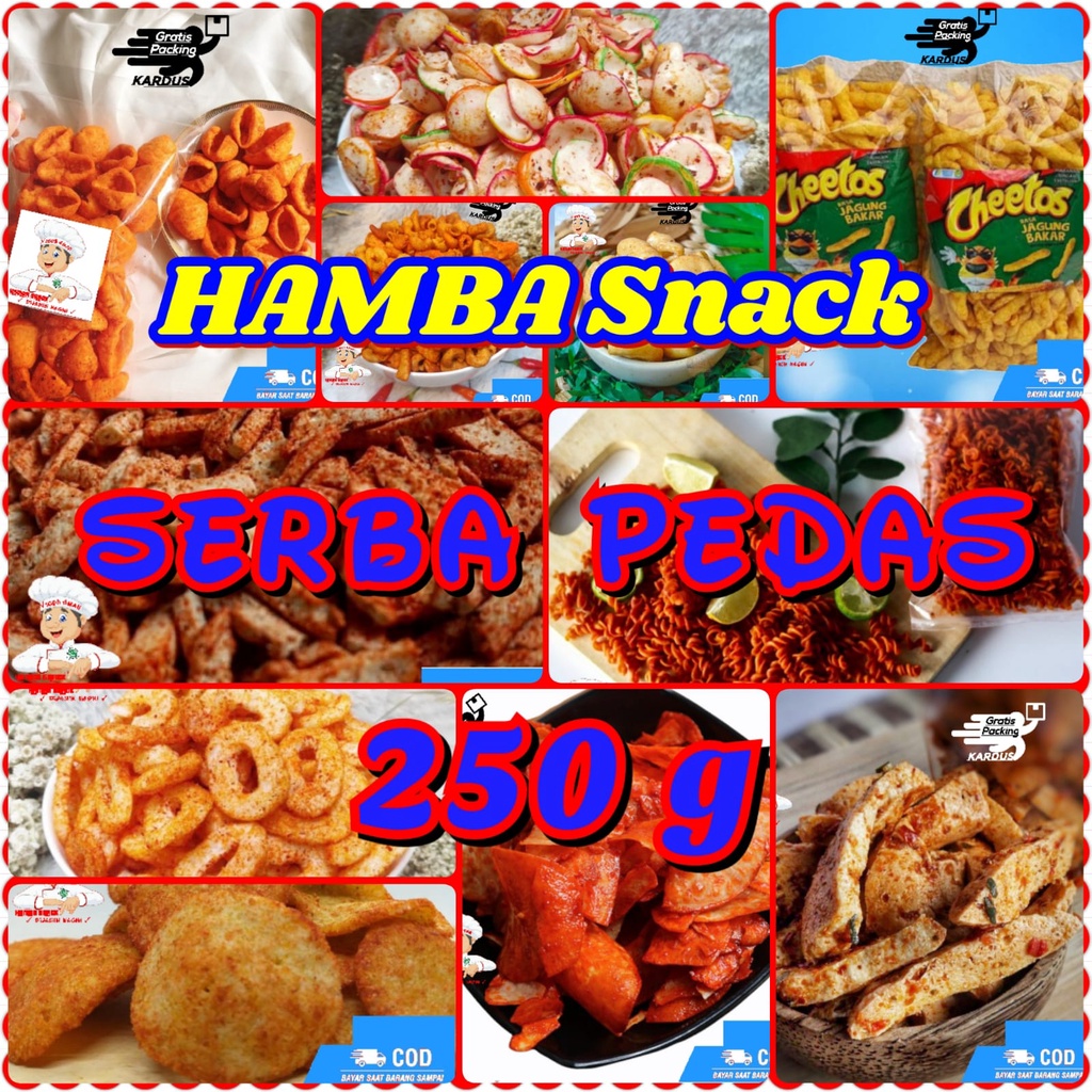 

[COD] SERBA PEDAS 250g | HAMBA SNACK ANEKA MAKANAN SUPER PEDAS jajanan MURAH RASA DIJAMIN NAGIH