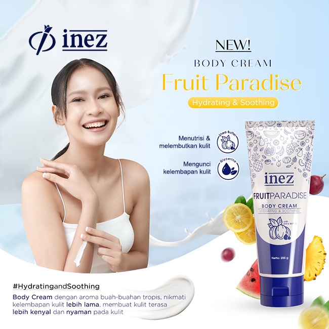 INEZ FRUITPARADISE BODY CREAM HYDRATING &amp; SOOTHING 200 G