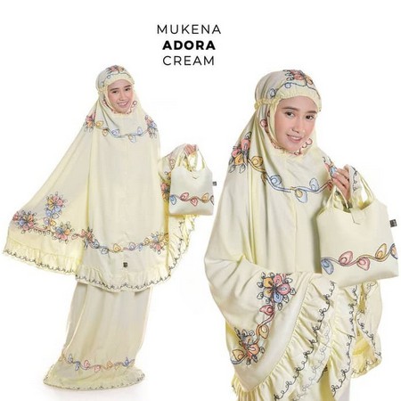 MUKENA DEWASA - TELEKUNG DEWASA  ADORA PUTIH