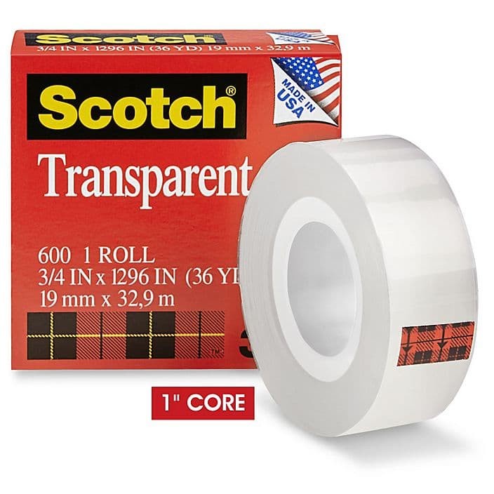 Scotch 600 Tansparent Tape 3M Isolasi - 3/4&quot; x 36Y