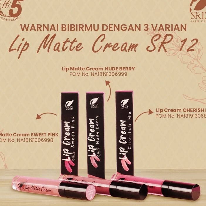 BEST SELLER LIP MATTE CREAM SR12 | LIPSTIK MATTE MAKE UP | BEBAS PARABEN | TAHAN LAMA &amp; RINGAN BPOM