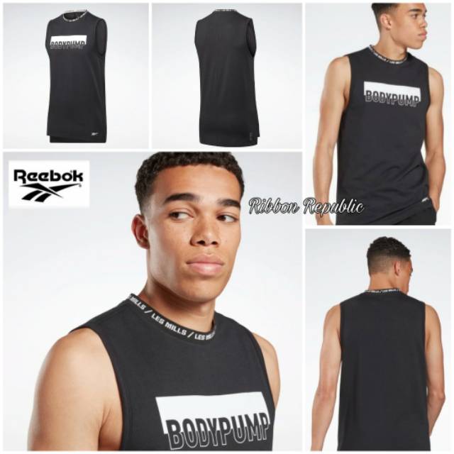 Reebok Lesmills Body Pump Original Man Pria Cowok BP LM Les Mills Black Ori