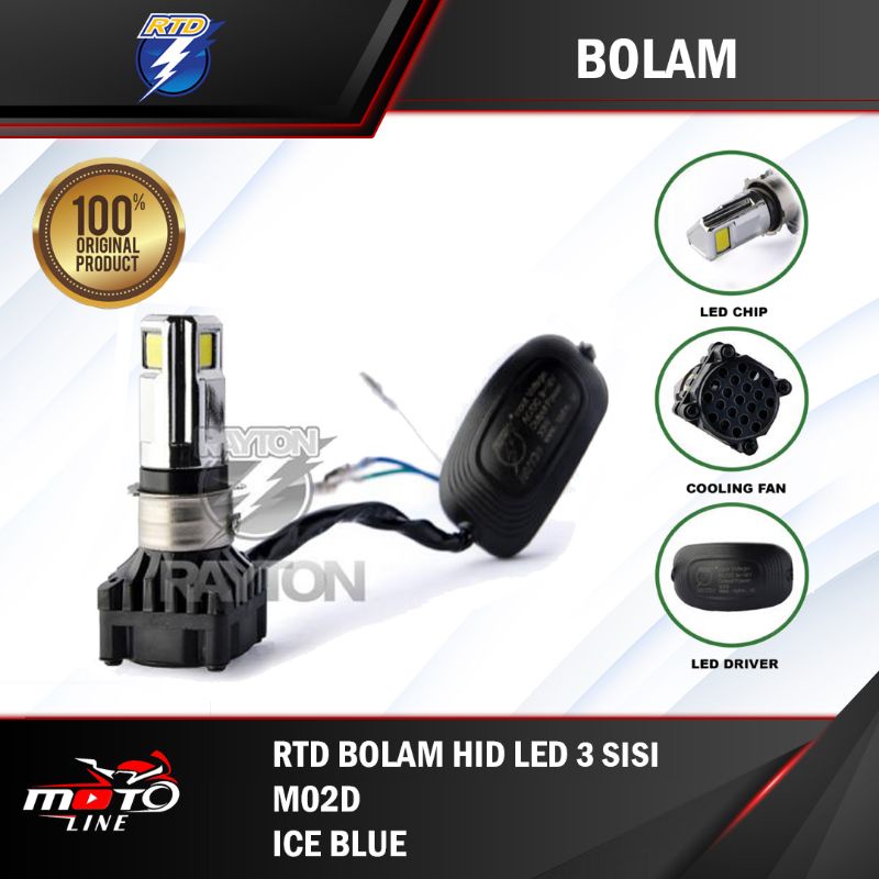 lampu led rtd 3 sisi m02d biru