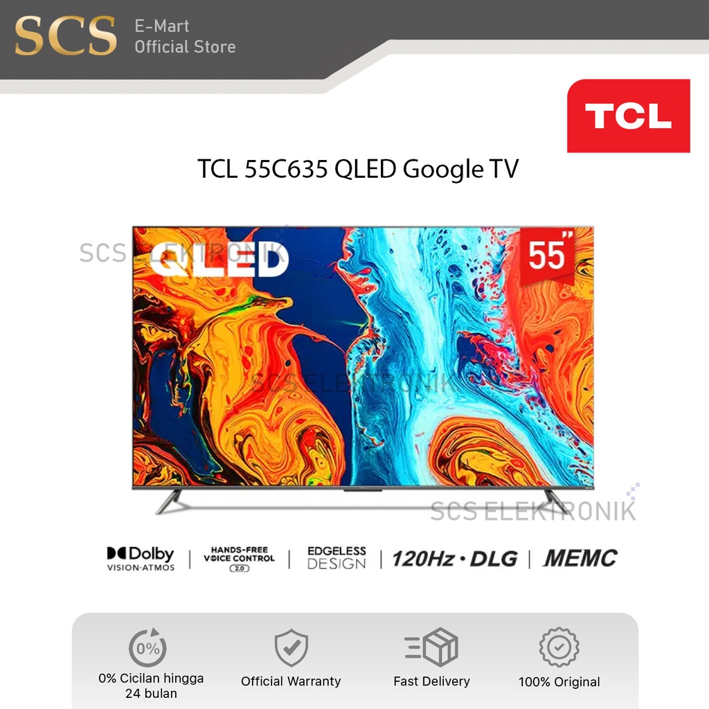TCL 55C635 QLED Google TV 4K UHD HDR Smart TV C635 55 inch