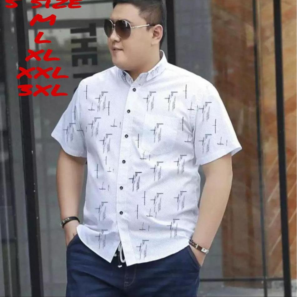 KEMEJA PRIA LENGAN PENDEK MOTIF ASLI/HEM PRIA CASUAL LENGAN PENDEK HARISTON/HEM PRIA ,,