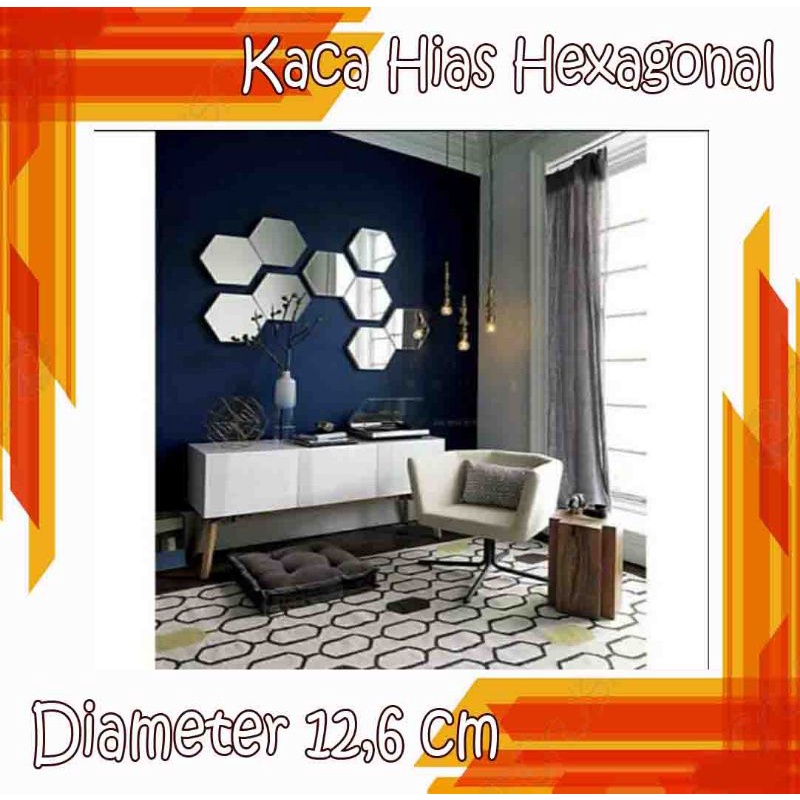 Cermin hexagonal cermin tempel hexa gonal cermin hias cermin hexa stiker cermin sticker cermin kaca 