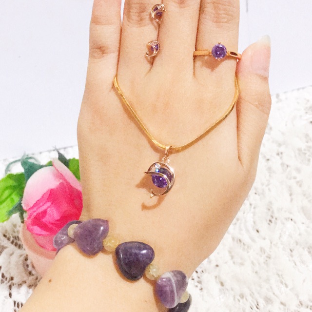 set giok asli warna ungu gelang giok asli 8