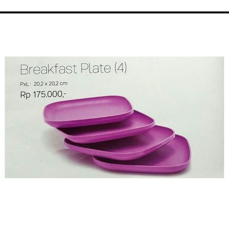 Tupperware breakfast ungu plate - piring makan - piring saji
