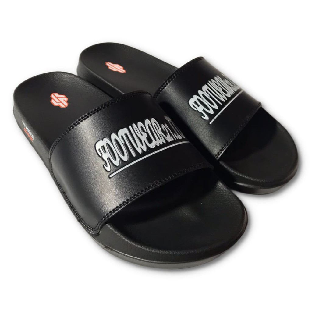 Footwear21.id - Black Slipper Logo