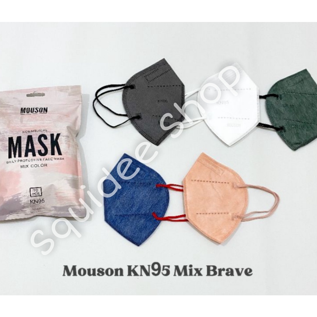 Masker Dewasa Mouson KN95 5 Ply Polos isi 10 pcs