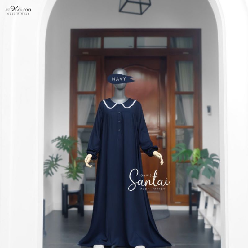 Gamis Santai Navy by Al Hauraa