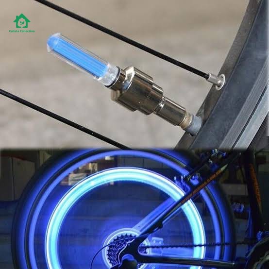 tutup pentil led ban motor mobil sepeda warna warni free baterai lampu sepeda   calista collection i