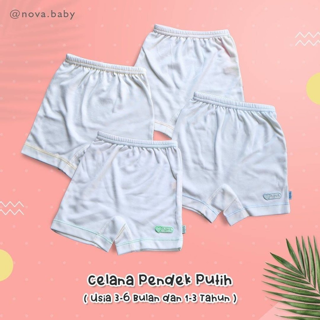 Nova Celana Pendek Bayi Polos 0m - 24m - 1 Pcs