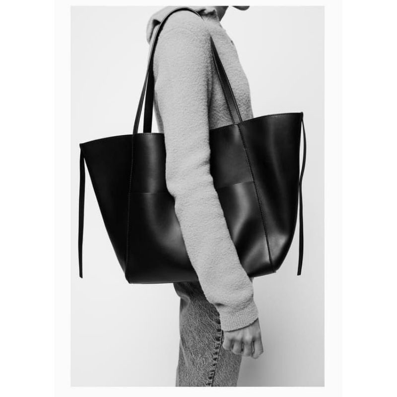 ZRA SOFT TOTE BAG WITH POCKETS