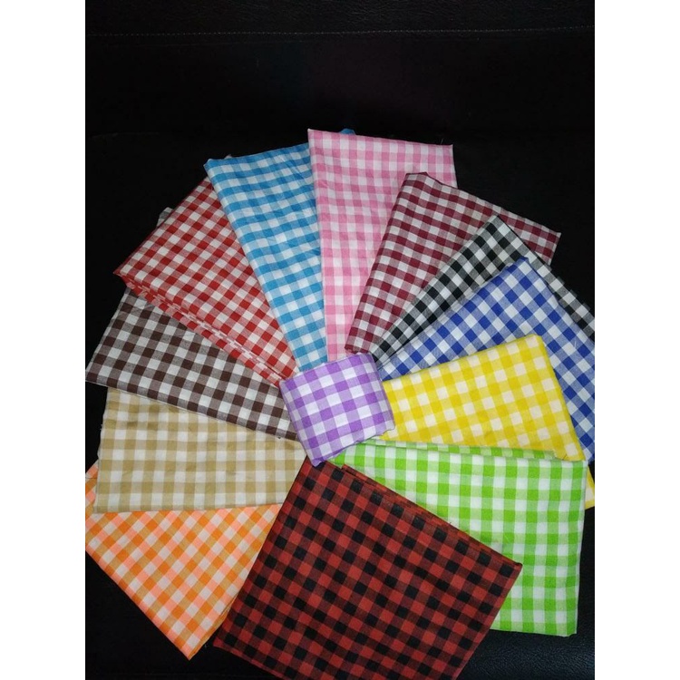 Kain Kotak-kotak 024 / 1 cm Lebar 150 cm / 1,5 Meter Bahan Katun Polyester Kain Estetik Gaya Korea