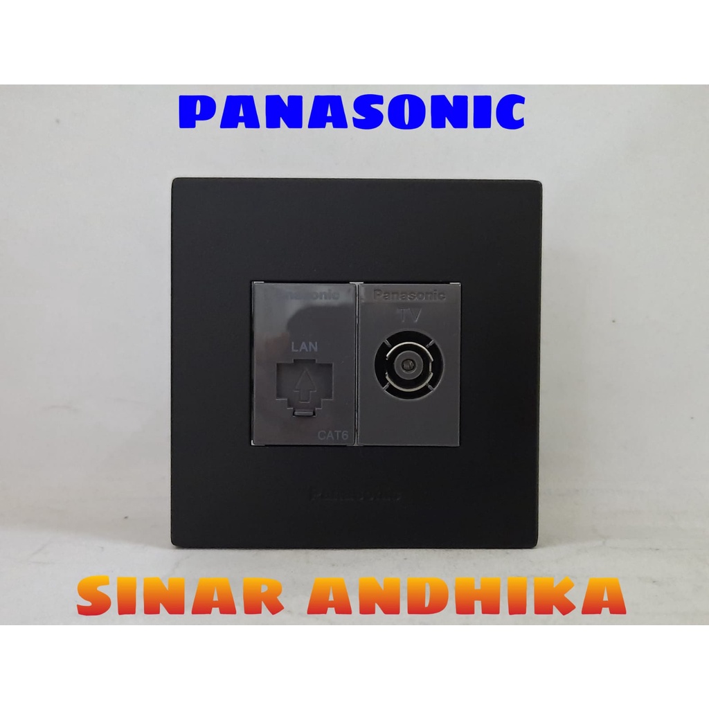 MODUL / JACK DATA CAT 6 + TV HITAM STYLE E PANASONIC WESJ 78029B 8601H