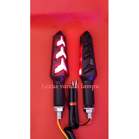 lampu sein running murah model lamborghini motor vixion,cb150,klx,tiger,xabre