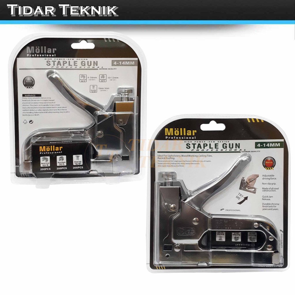 

Staple Gun 3 in 1 Staples Tembak Stapler Hekter Heckter Nail Jok Tacker Mollar