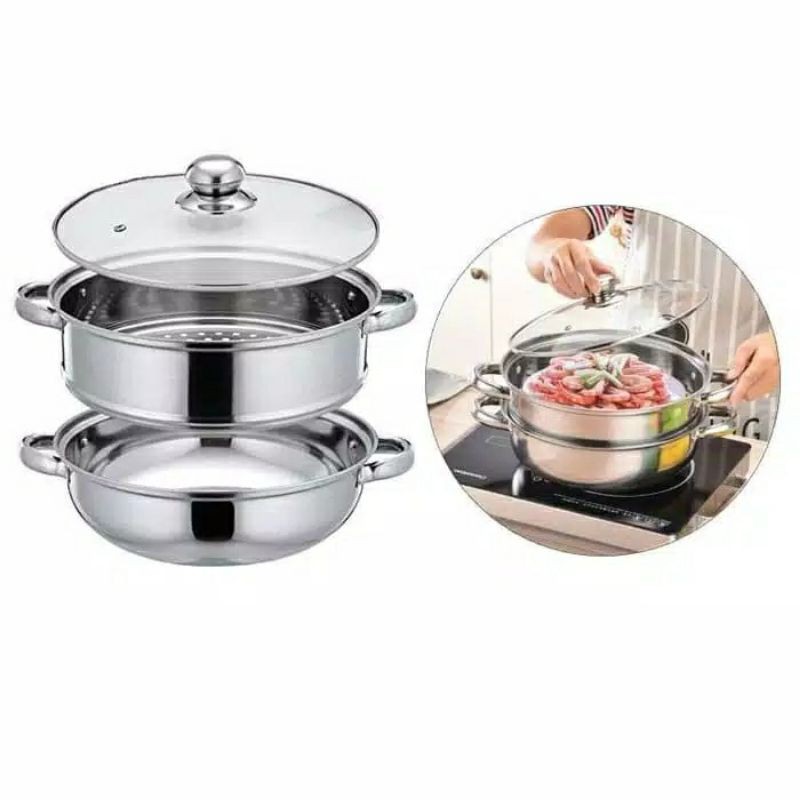 steamer 2 susun/Panci kukus 2 susun dandang steamer 2 susun