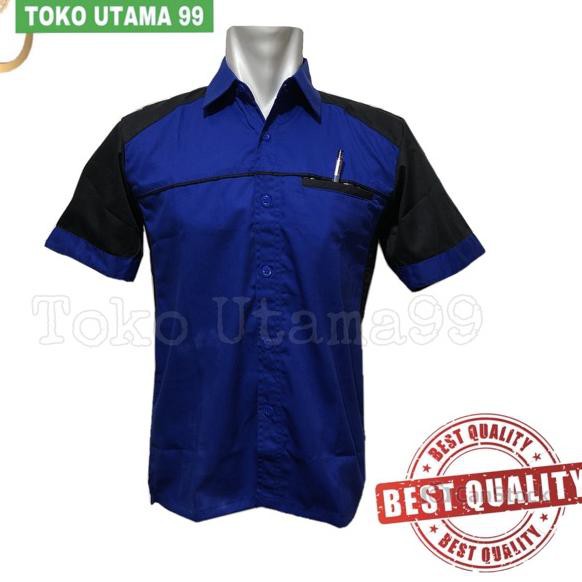 Sale Z0PQM Seragam kerja drill biru putih - baju kerja drill biru putih - seragam kantor - cleaning