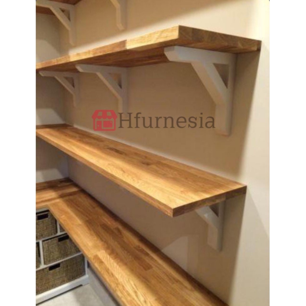 Ambalan Kayu 80x20cm Ambalan Dinding Jati belanda 80x20 Rak dinding kayu