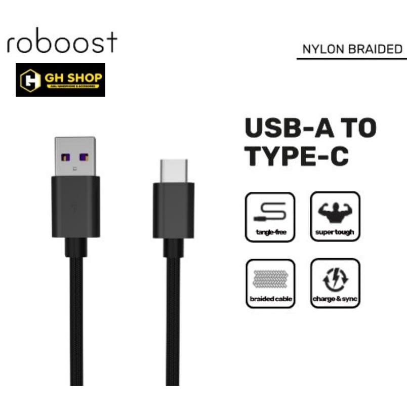 KABEL DATA USB A TO TYPE C FAST CHARGING 2.1A NYLON BRAIDED 2M