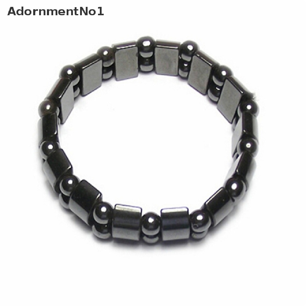 (AdornmentNo1) Gelang Tangan Batu Hitam Bulat Magnetik Untuk Terapi Kesehatan / Menurunkan Berat Badan