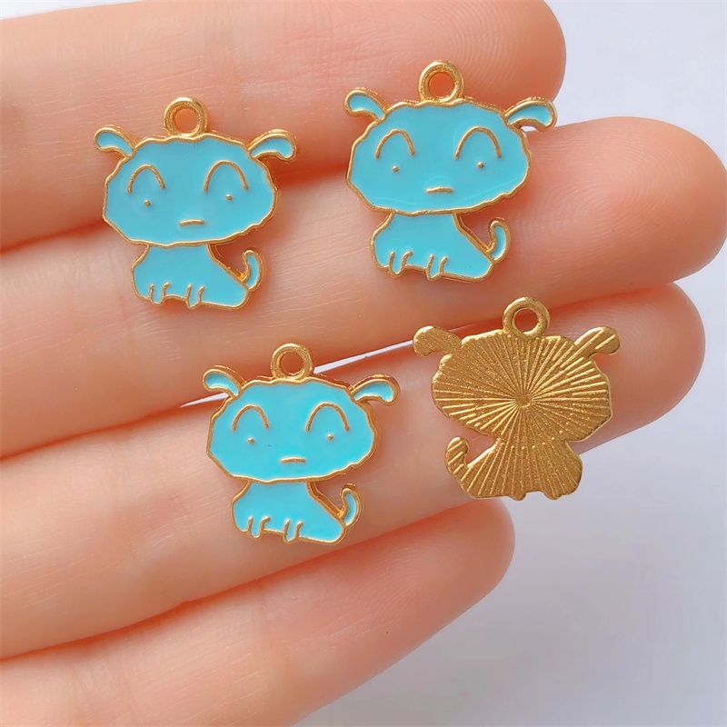 4pcs Liontin Kalung Anting Gelang Charms Bentuk Anjing Bahan Alloy Untuk Wanita