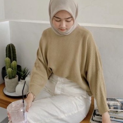 LASPERAL BETWING real pict/Baju rajut kalong jumbo virall/ Rajut berkualitas, Produk Original-Mocca