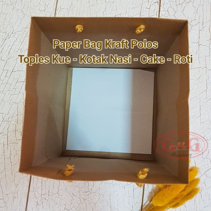 

(TERLARIS) TERBAIK 20pcs - Paper Bag Toples Kue Paperbag Roti Box Cake Bento 16x1