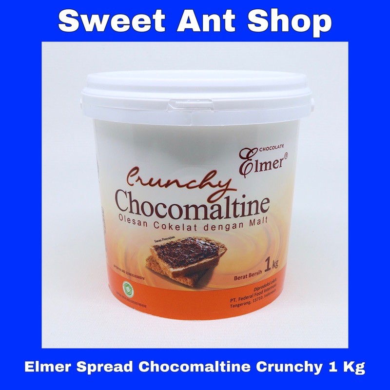 

Elmer Spread Chocomaltine Crunchy 1 Kg selai coklat susu dengan kriuk crunchy untuk roti bolu