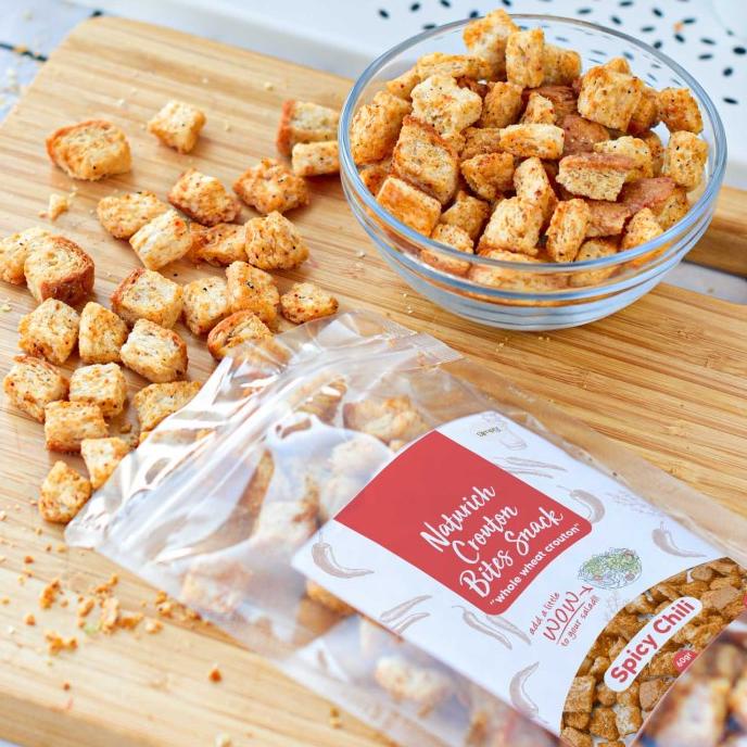 

Simply Premium Crouton Bites Snack Spicy Chili 60 Gr