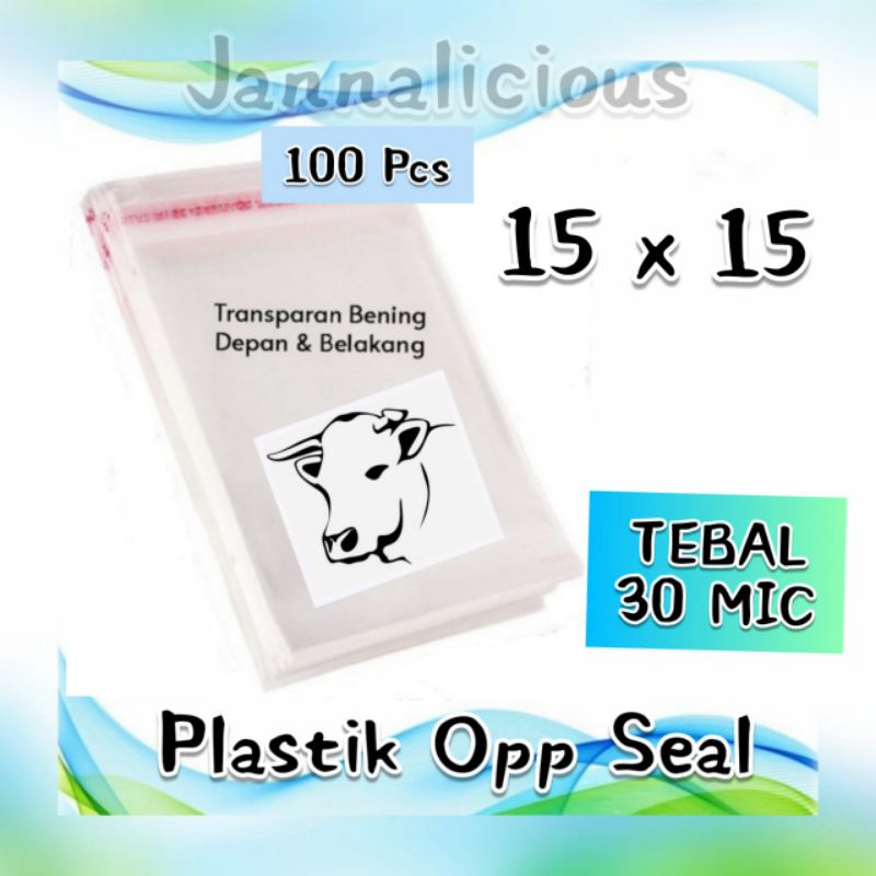 

Plastik OPP Seal Atas Uk 15x15 cm ~ TEBAL 30 MICRON.
