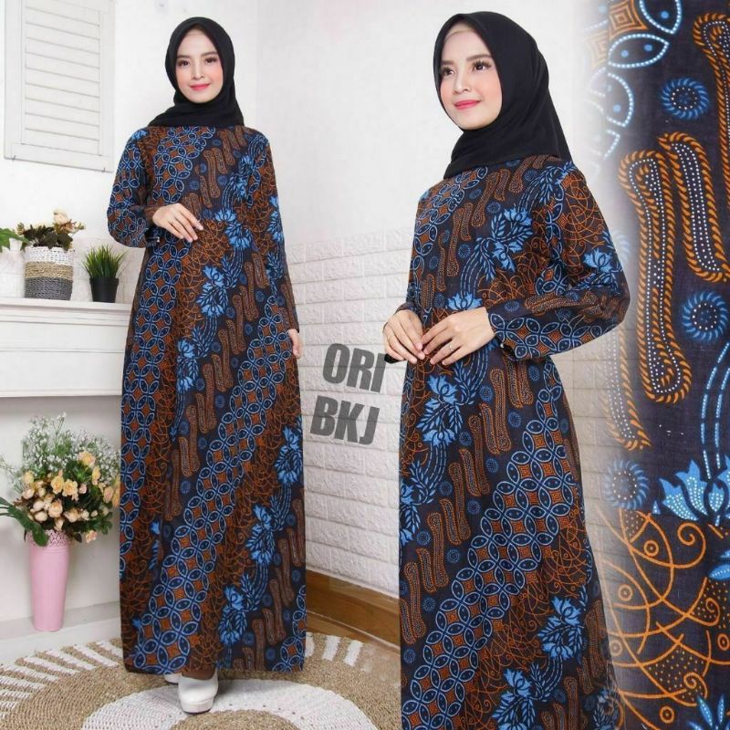 BAJU GAMIS BATIK WANITA GAMIS BATIK JUMBO||GAMIS BATIK ALL SIZE MODEREN