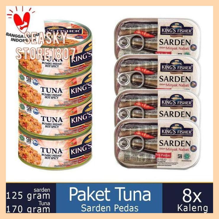 

[ PAKET TUNA SARDEN KALENG PEDAS KOMPLIT KING'S FISHER 170G 125G]