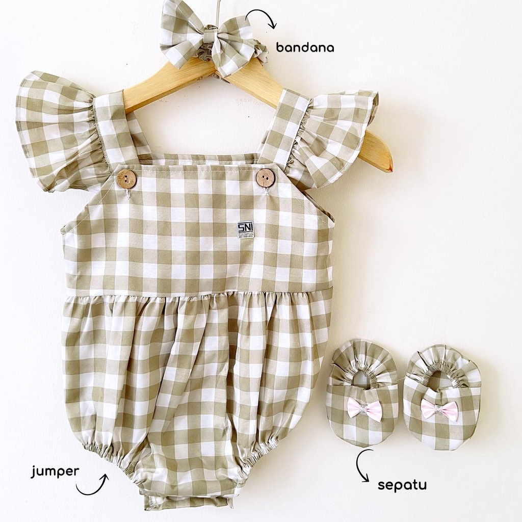 KYRIA / GIANNA / CHEERFUL Baju Jumper Rok Bunga Bandana Sepatu Pergi Lucu Fashion Anak Bayi Perempuan Cewek