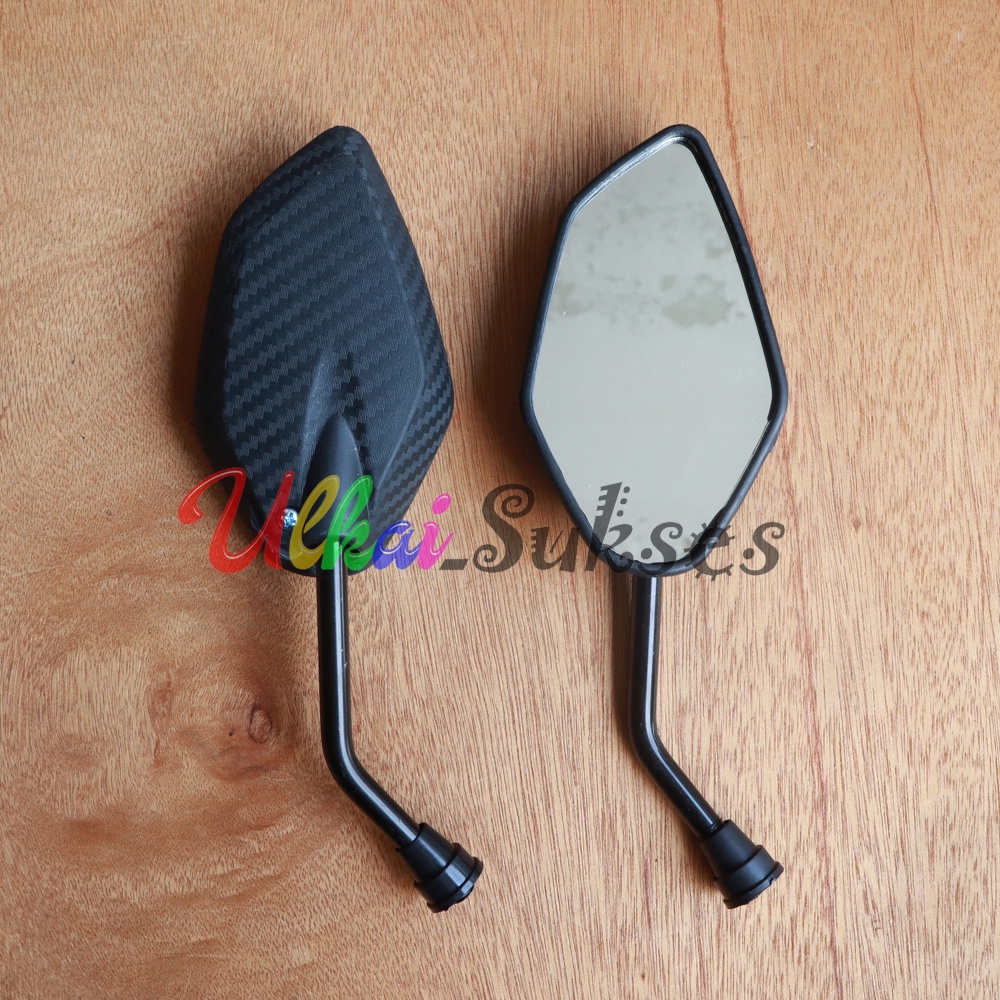 Spion Model Standar Jupiter Mini Carbon Tangkai Hitam Pendek Honda Yamaha Universal Murah