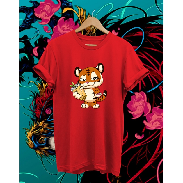 KAOS IMLEK MACAN PEGANG BOBA YEAR OF THE TIGER NEW KAOS SINCIA