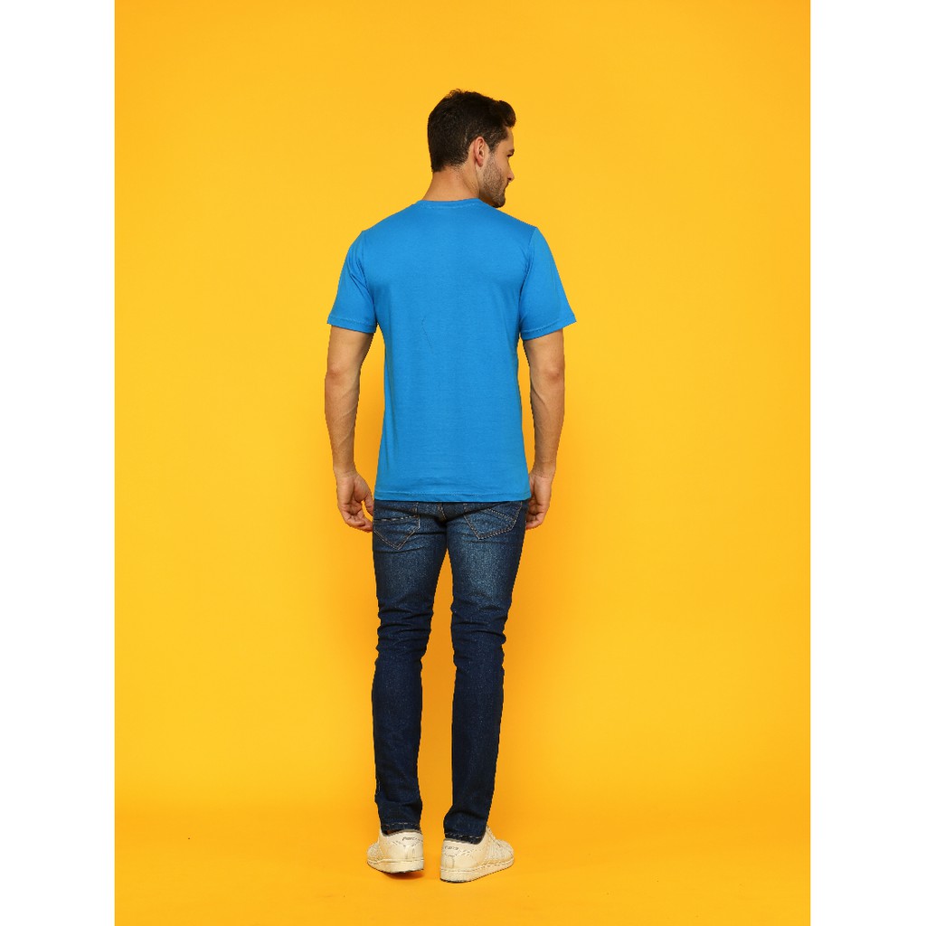 Kaos Tshirt Polos KAUZTEE Premium Tshirt Unisex 100% Cotton Combed 28s - Blue