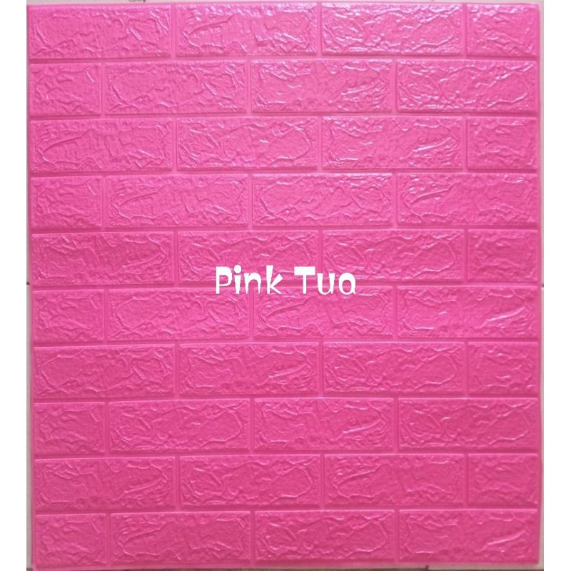 Wallpaper 3D Dinding Foam Sticker-Bata Pink Tua