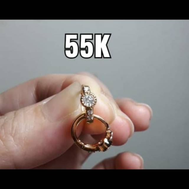 Anting Perak Lapis Emas 18 Karat