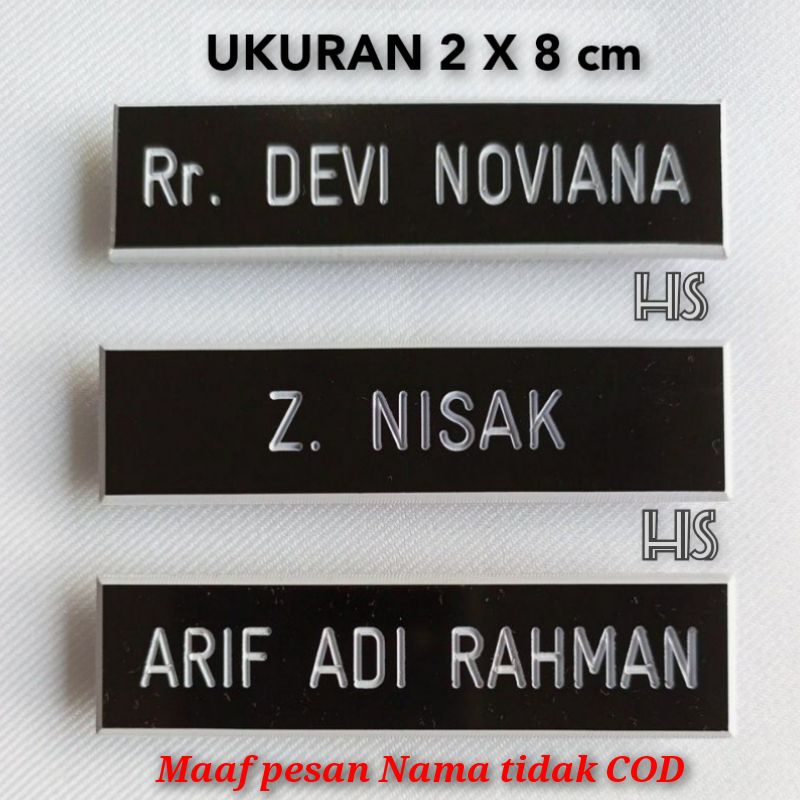 

papan nama dada grafir papan nama ukir name tag pegawai nametag papan nama peniti